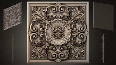 Round decor, rosettes Panel with volutes and a sink in the center 3d model
