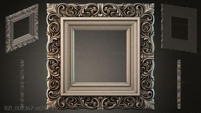 Square frame with acanthus ornament 3d STL model