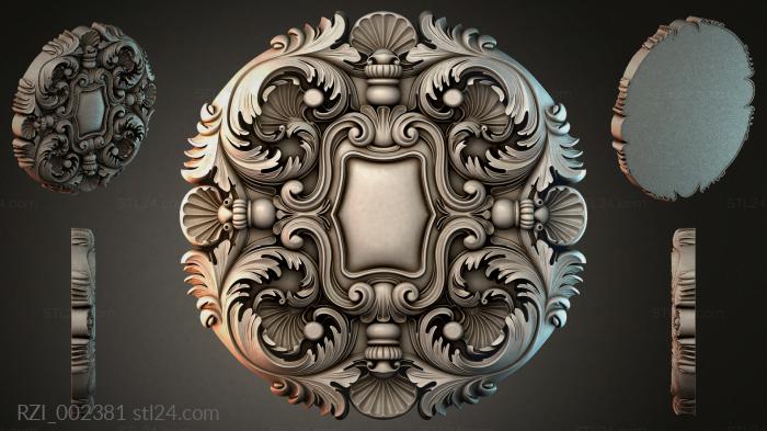 Baroque Cartouche with Scrolls and Shells for CNC 3d STL model