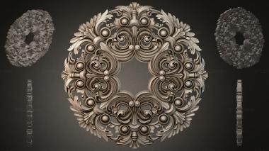 Round decor, rosettes Rosette with volutes and spherical elements 3d model