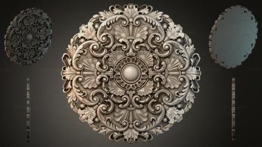 Round decor, rosettes Round rosette with scrolls and a central medallion 3d model