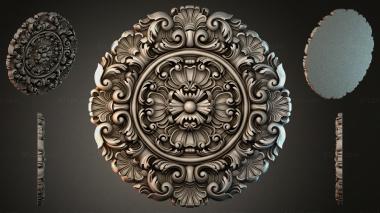 Round decor, rosettes Round rosette with acanthus and scrolls 3d model