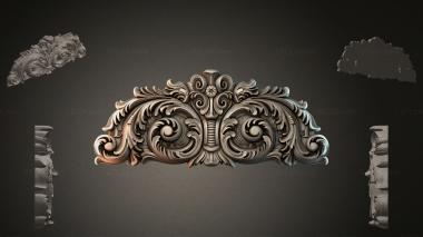 Round decor, rosettes Symmetrical cartouche with volutes and spirals 3d model