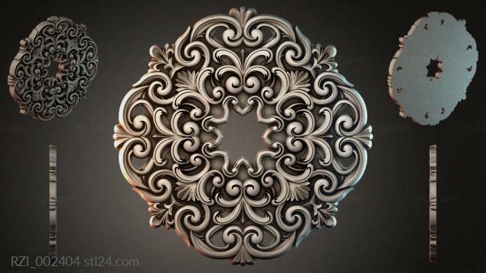 Panel with volutes and rocaille ornament 3d STL model