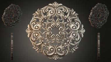 Round decor, rosettes Round acanthus rosette with scrolls 3d model