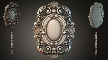 Round decor, rosettes Oval frame with volutes and shells 3d model