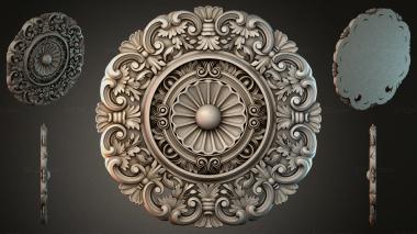 Round decor, rosettes Round rosette with acanthus leaves and spirals 3d model