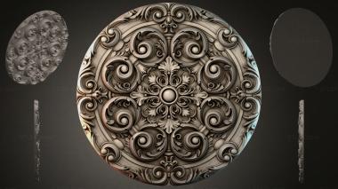 Round decor, rosettes Round rosette with volutes and palmettes 3d model
