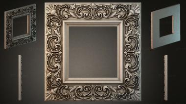 Round decor, rosettes Frame with a volumetric sculptural ornament and volutes 3d model