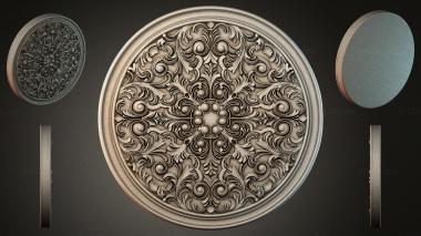 Round decor, rosettes Round rosette with openwork floral ornament 3d model