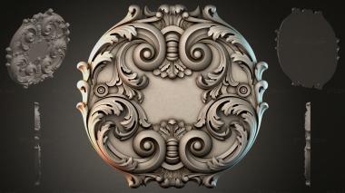 Round decor, rosettes Round rosette with volutes and acanthus 3d model