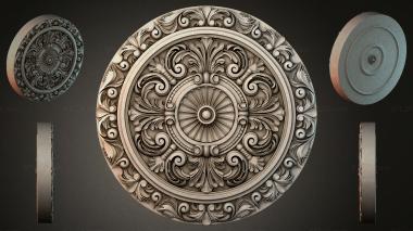 Round decor, rosettes Ceiling rose with acanthus scrolls and a central medallion 3d model