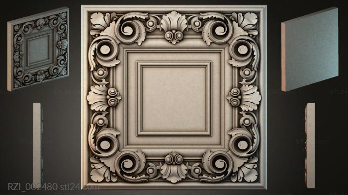 Cartouche with volutes and palmettes 3d STL model