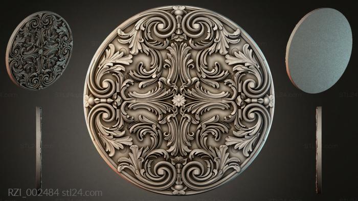 Round medallion with a spiral pattern 3d STL model