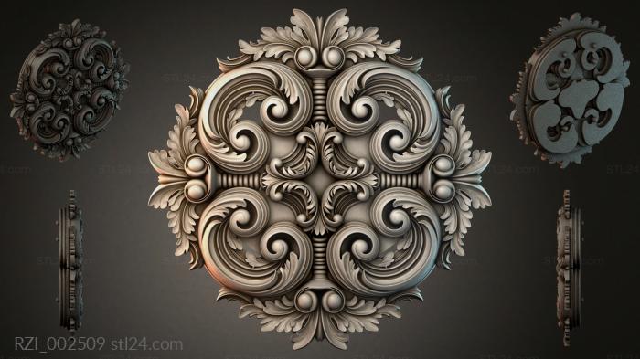 Cartouche with volutes and acanthus leaves 3d STL model