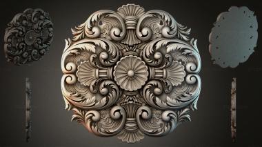 Round decor, rosettes Acanthus and CNC Socket with Sink 3d model