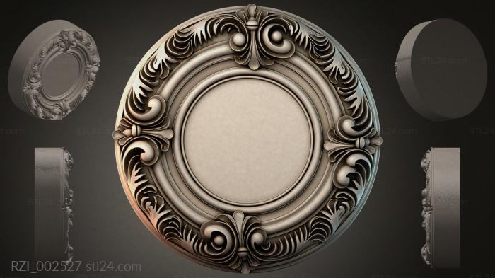 Round rosette with volutes and acanthus 3d STL model