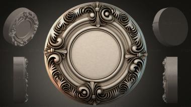 Round decor, rosettes Round rosette with volutes and acanthus 3d model