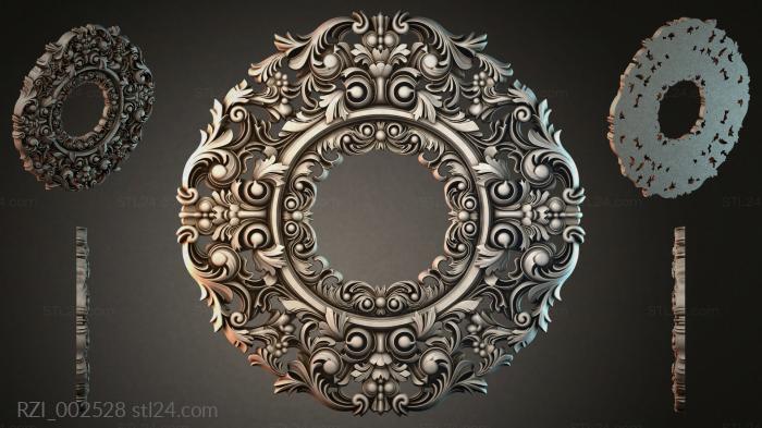 Round rosette with scrolls and volutes 3d STL model