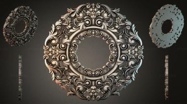 Round decor, rosettes Round rosette with scrolls and volutes 3d model