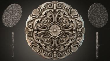 Round decor, rosettes Rosette with acanthus scrolls and fan elements 3d model
