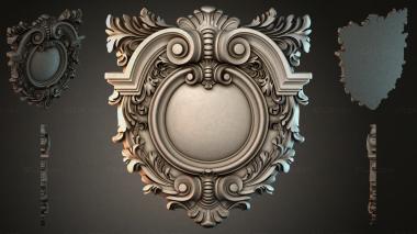 Round decor, rosettes Cartouche with a round medallion and acanthus scrolls 3d model