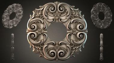 Round decor, rosettes Round ornate frame with eight spirals 3d model