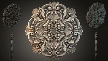 Round decor, rosettes Ceiling rose with volutes and acanthus 3d model