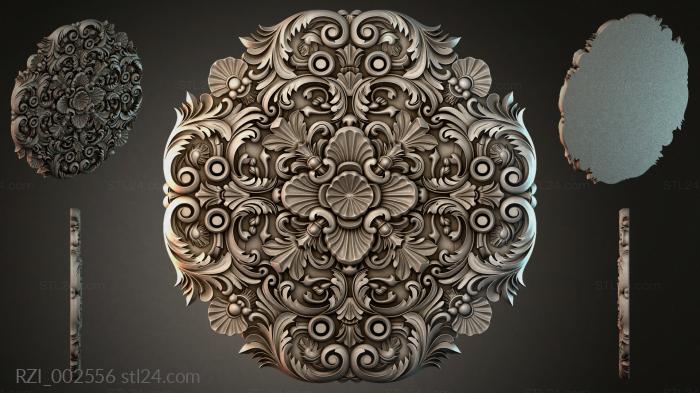 Relief composition with volutes and shells 3d STL model