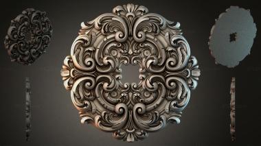 Round decor, rosettes Oval medallion with symmetrical curls and spirals 3d model