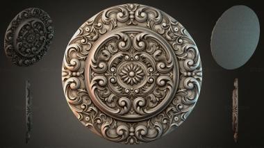 Round decor, rosettes Round rosette with acanthus scrolls and a central flower 3d model