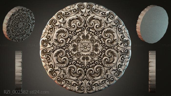Круглый декор, розетки (RZI_002582) 3D модель для ЧПУ станка
