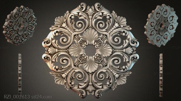 Круглый декор, розетки (RZI_002613) 3D модель для ЧПУ станка