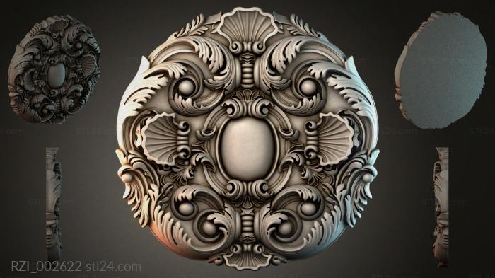 Круглый декор, розетки (RZI_002622) 3D модель для ЧПУ станка