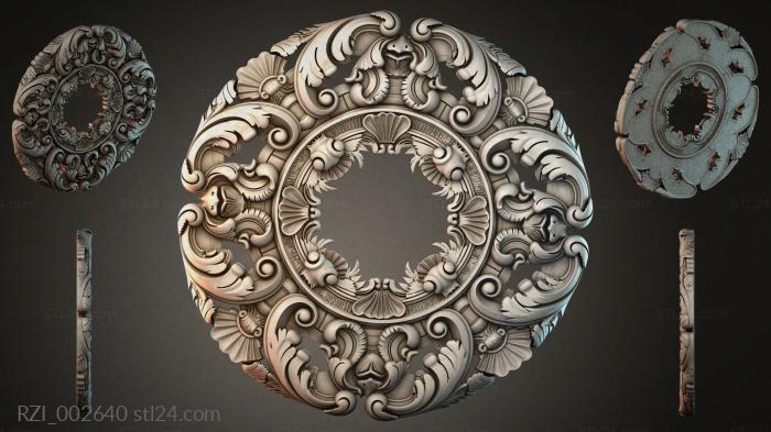 Круглый декор, розетки (RZI_002640) 3D модель для ЧПУ станка