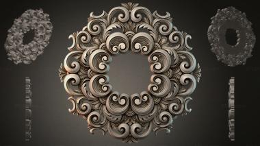 Round decor, rosettes Spiral ornament with baroque volutes 3d model