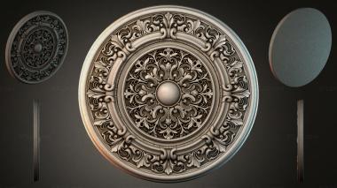 Round decor, rosettes Round ceiling rose with a relief floral pattern 3d model