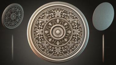 Round decor, rosettes Ceiling rose with acanthus ornament 3d model