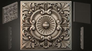Round decor, rosettes Panel with sink and swirls 3d model