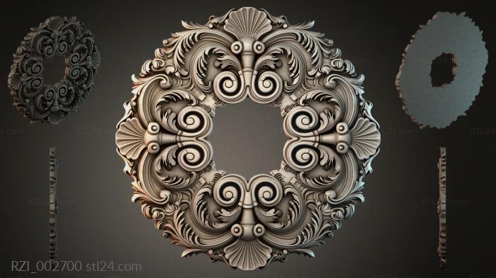Round ornament with curls and spirals 3d STL model