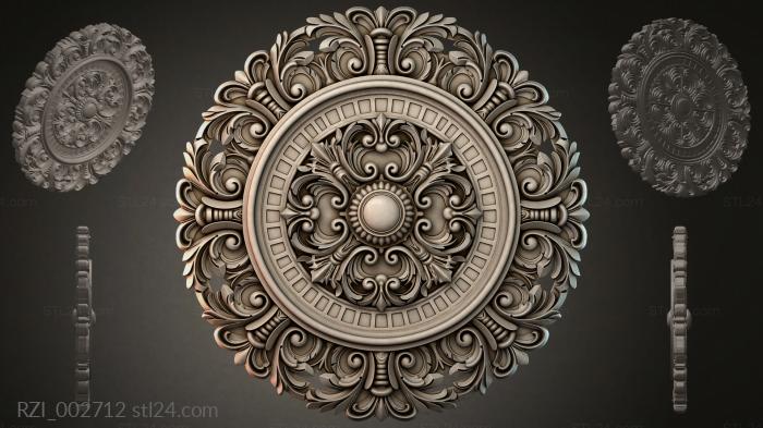 Круглый декор, розетки (RZI_002712) 3D модель для ЧПУ станка