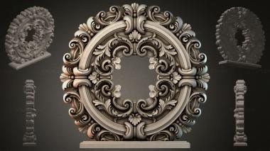 Round decor, rosettes Round ornament with volutes and acanthus leaves 3d model
