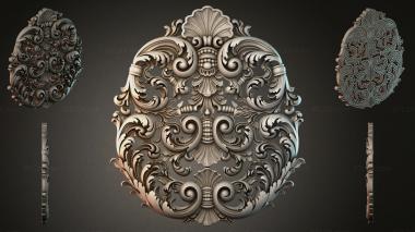 Round decor, rosettes Cartouche with symmetrical scrolls and shells 3d model