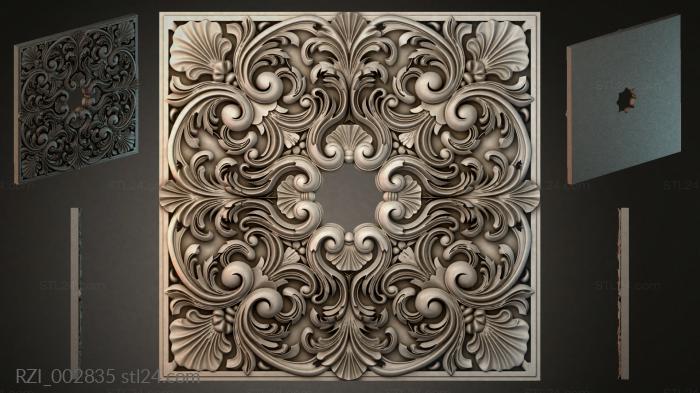 Panel with volutes and sinks in a classic style 3d STL model