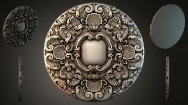 Round decor, rosettes Round panel with volutes and shells 3d model