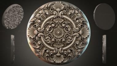 Round decor, rosettes Round panel with acanthus ornament and scrolls 3d model