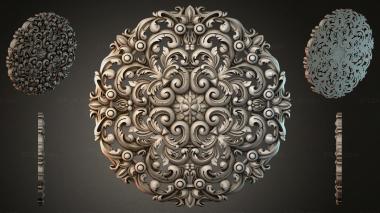 Round decor, rosettes Round openwork rosette with grape swirls 3d model