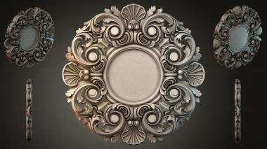 Round decor, rosettes Carved medallion with swirls and spirals for CNC 3d model