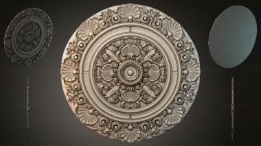 Round decor, rosettes Round ceiling rosette with floral ornament 3d model