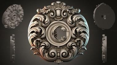 Round decor, rosettes Round overlay with scrolls and a central medallion 3d model